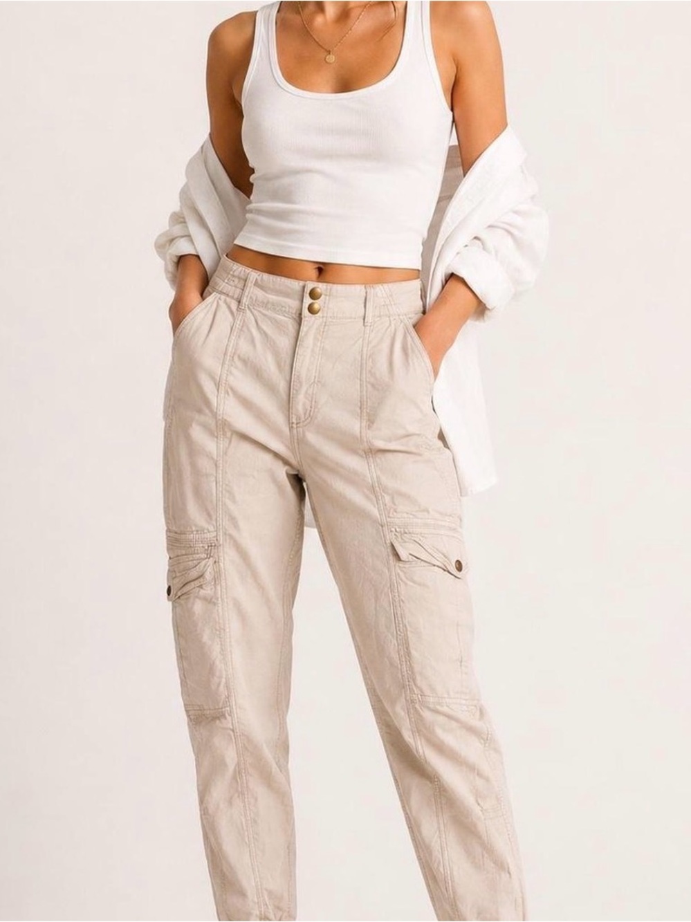 Garage khaki cargo joggers size Large